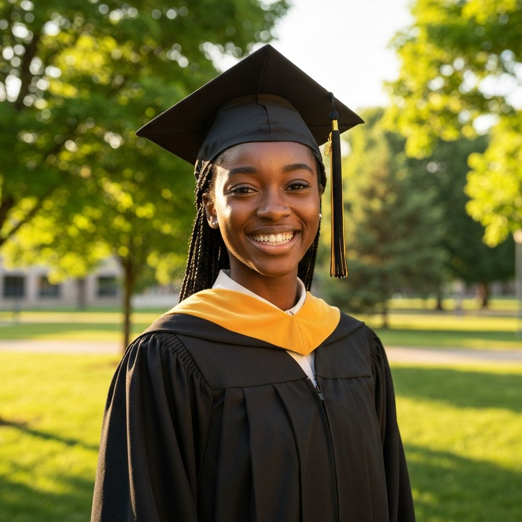 Student studying in university library